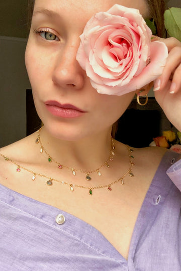 rainbow gemstone necklace